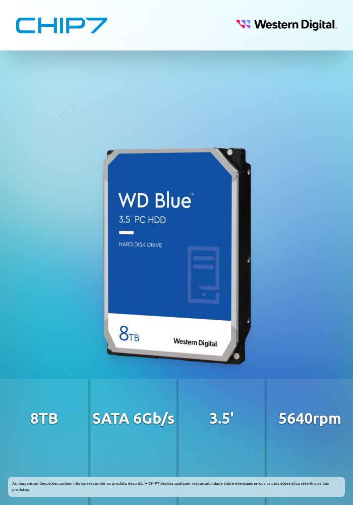 WD Blue WD80EAAZ - Disco rígido - 8 TB - interna - 3.5