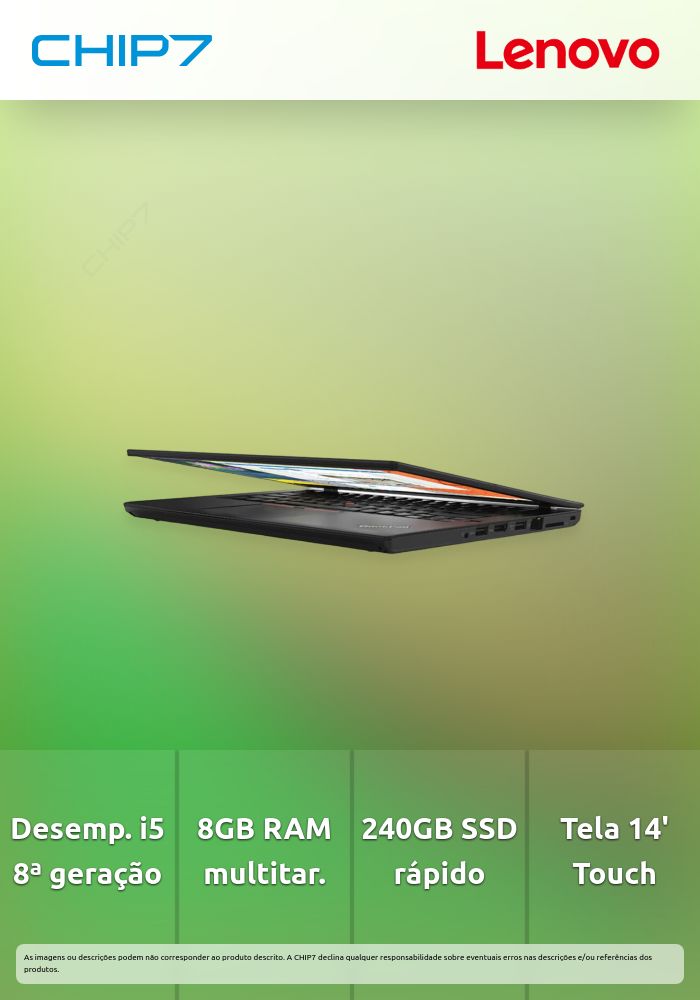 Portátil Recondicionado Lenovo T480 i5-8250U 8GB 240GB 14