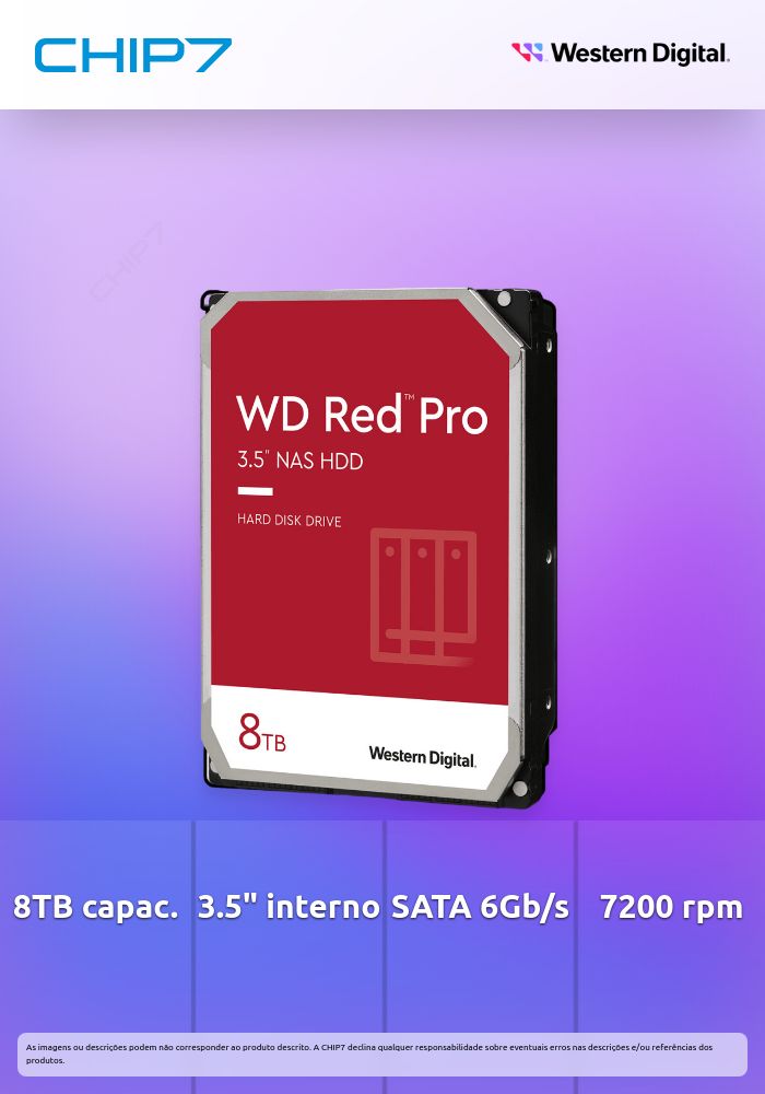 WD Red Pro WD8005FFBX - Disco rígido - 8 TB - interna - 3.5