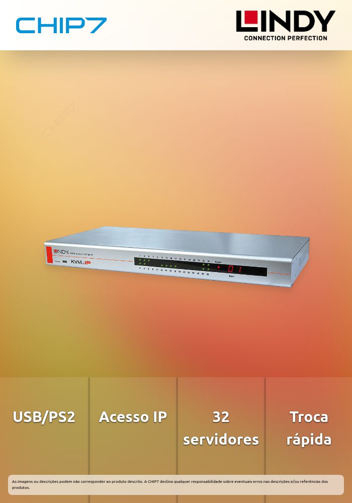 KVM SWITCH CAT-32 IP USB PS/2