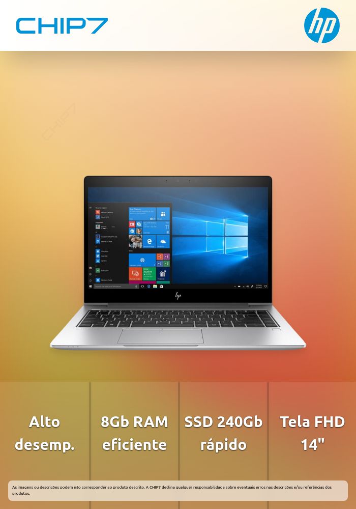 Portátil Recondicionado HP EliteBook 840 G6 i5-8265U 8Gb 240Gb 14