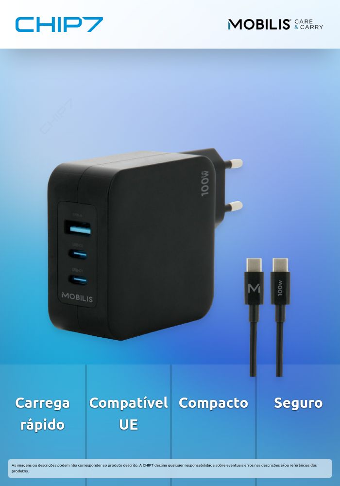 Carregador de parede rápido MOBILIS 001365 UE