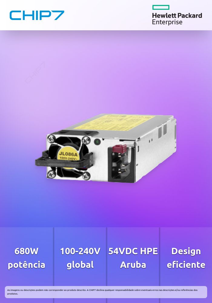 Fonte de alimentação HPE Aruba X372 54VDC 680W 100-240V
