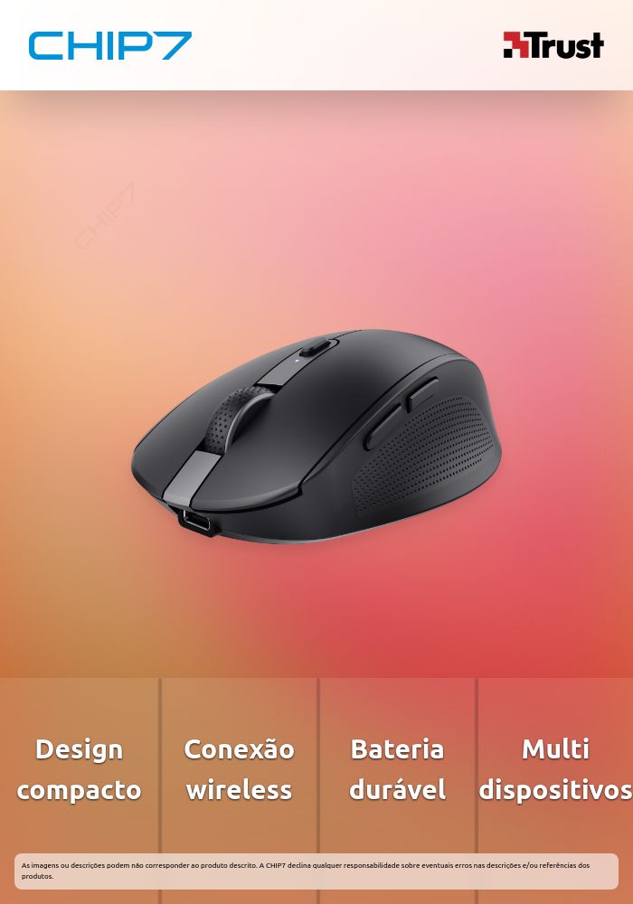 Rato Wireless Trust Ozaa Compacto - Preto