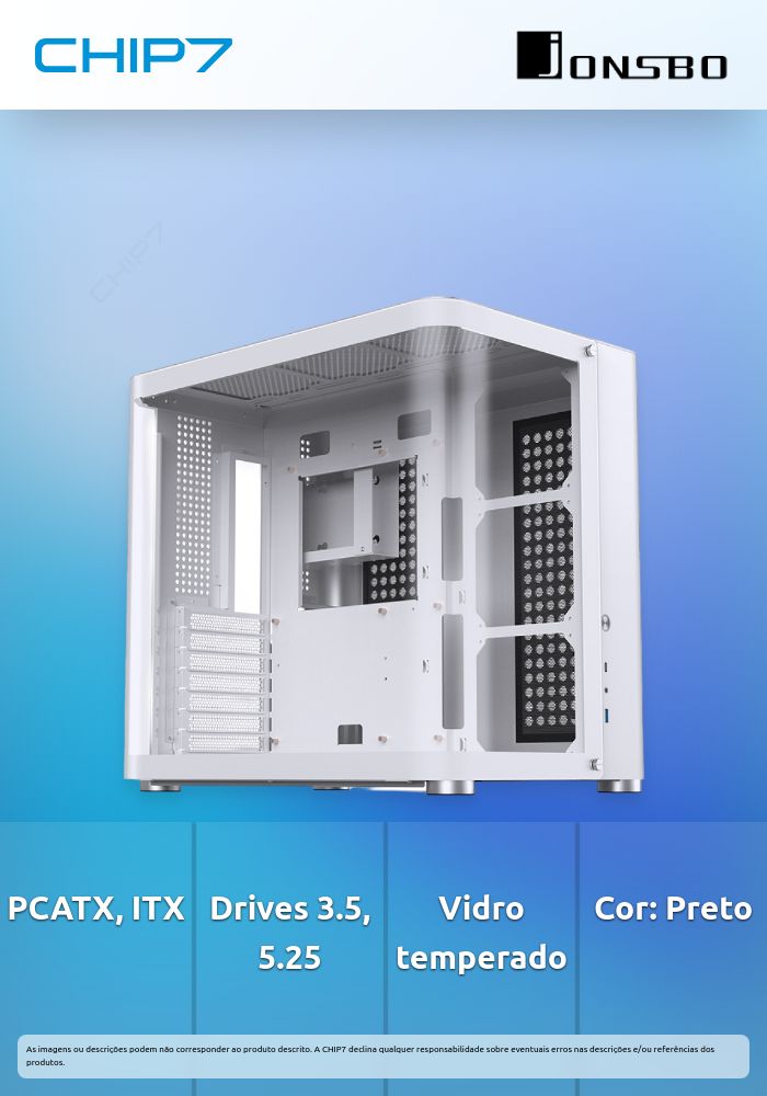 Caixa ATX Jonsbo TK-2 2.0 Vidro Temperado Branco