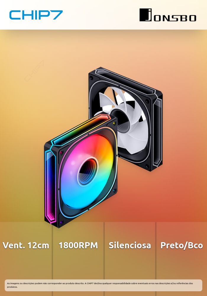 Ventoinha Jonsbo FR-505 ARGB Reversed PWM Preto 120mm