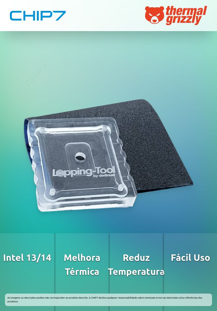 Ferramenta de Lapping Thermal Grizzly para Intel Série 13 e 14
