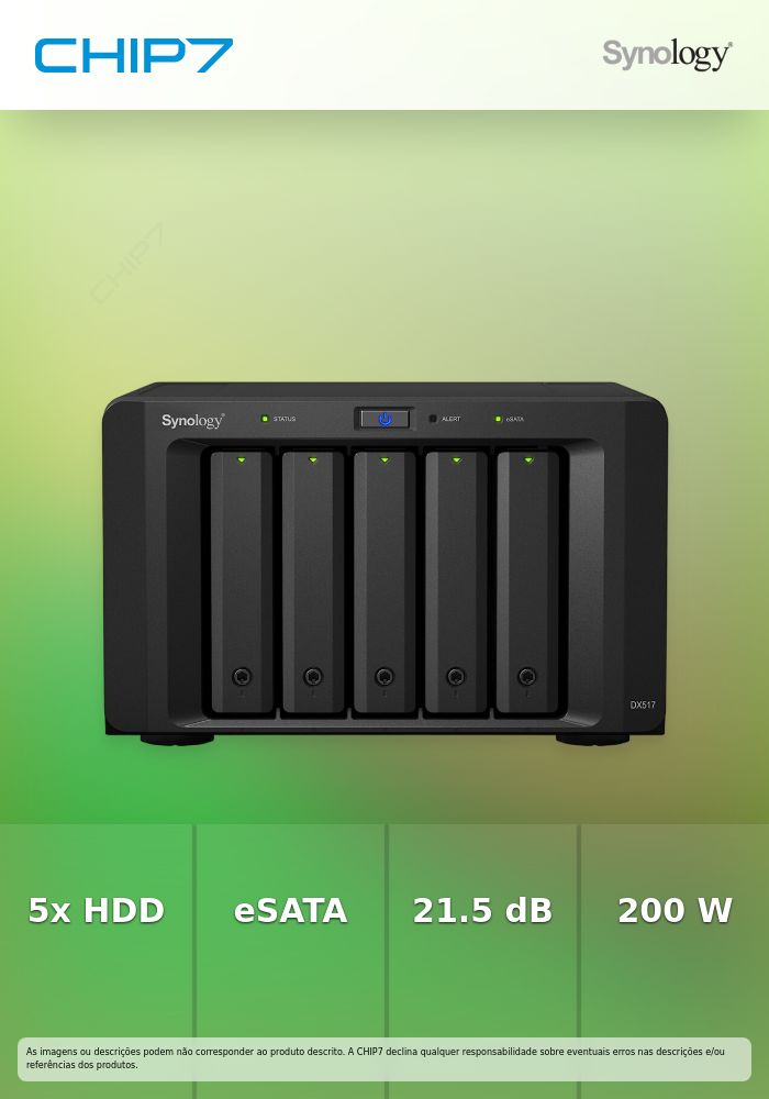 Synology DX517 - Gabinete de armazenamento - 5 baias - Compatível com TAA