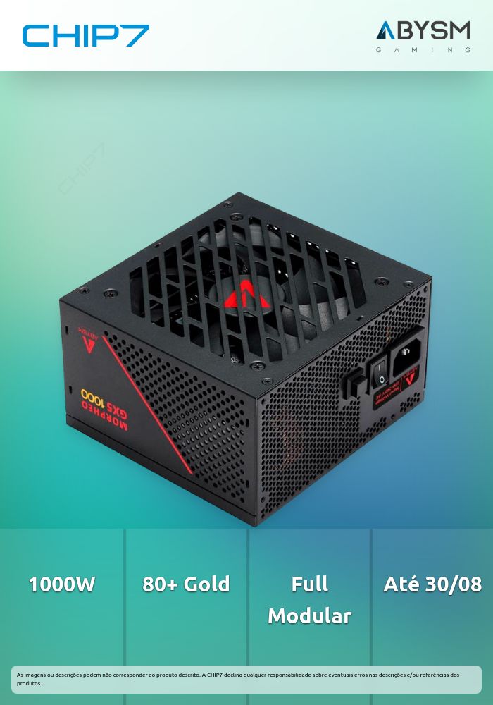 Fonte MORPHEO GX 5ATX 1000W 80+ Gold, Full Modular - preço válido p/ unidades pré-estabelecidas e faturadas até 30 de agosto