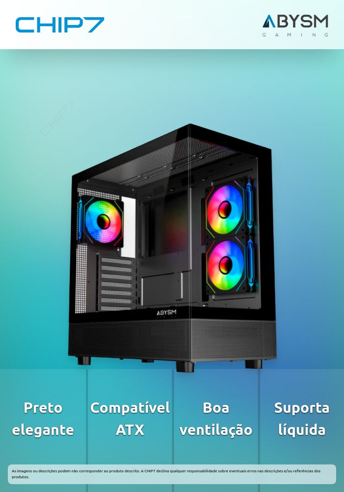 Caixa ATX Abysm DANUBE SAVA H400 PRIME Preta