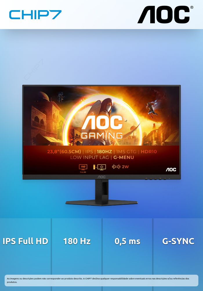 AOC GAMING 24 G4 IPS FDH 180HZ MNTR