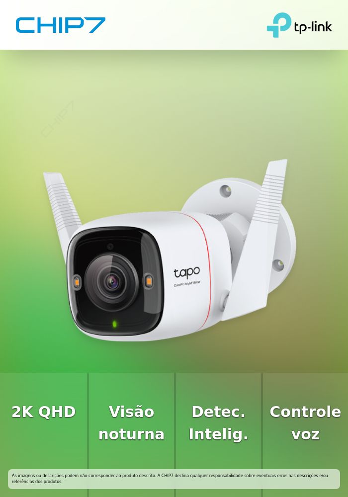 TP-LINK CAM SEGURANÇA WIFI EXTERIOR IP66 2K QHD
