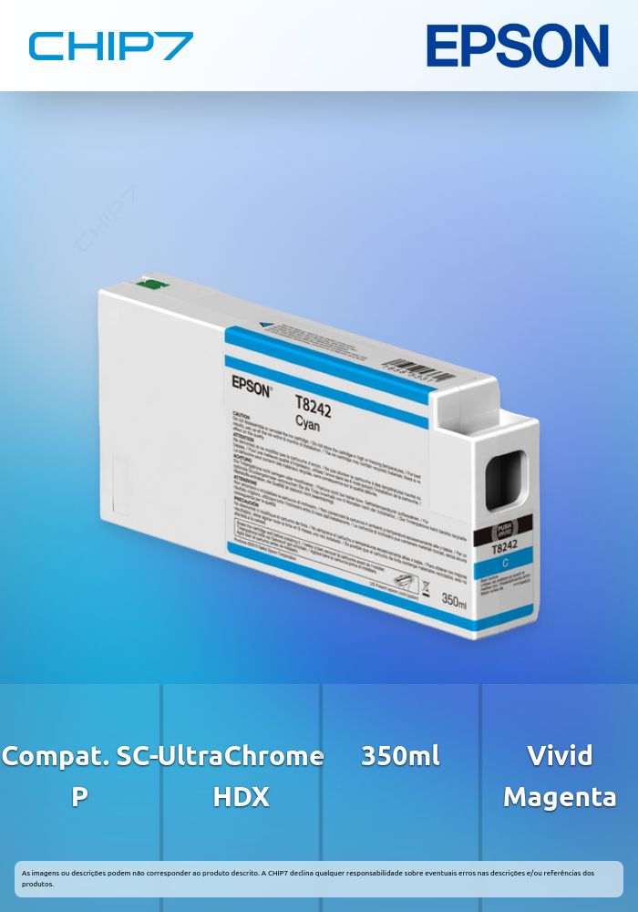 Tinteiro EPSON Vivid Magenta T54X300 UltraChrome HDX/HD 350ml - SC-P600/P7000/P8000/P9000