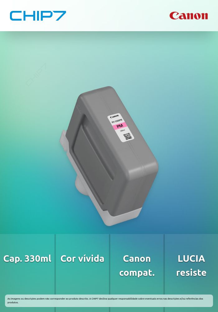 Tanque de tinta Canon PFI-3300PM Foto Magenta 330ml