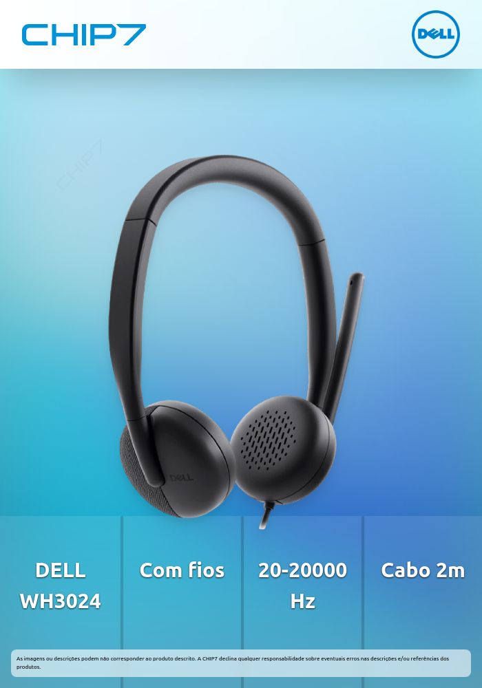 Headset DELL com fios WH3024