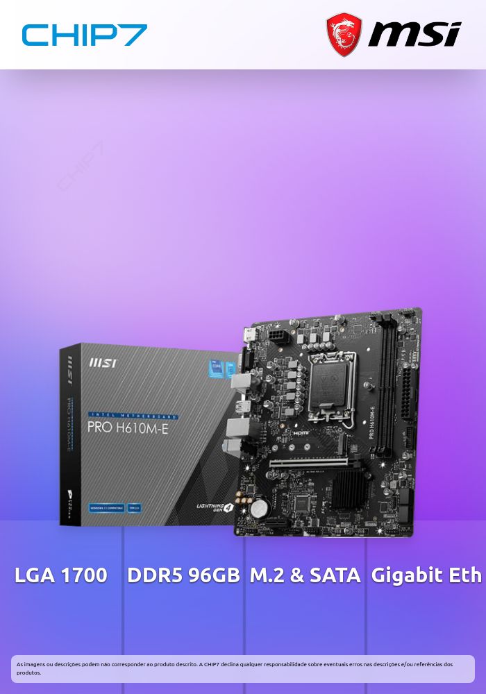 Motherboard MSI PRO H610M-E