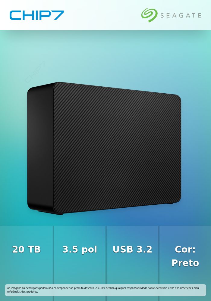 20TB HDD Disco Externo Seagate Expansion STKP20000400 USB 3.0 Preto com Seagate Rescue Data Recovery
