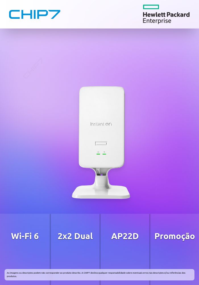 Networking Instant On Access Point Bundle with PSU Dual Radio 2x2 Wi-Fi 6 (EU) AP22D  - preço válido p/ unidades faturadas até 7 de agosto ou fim de stock