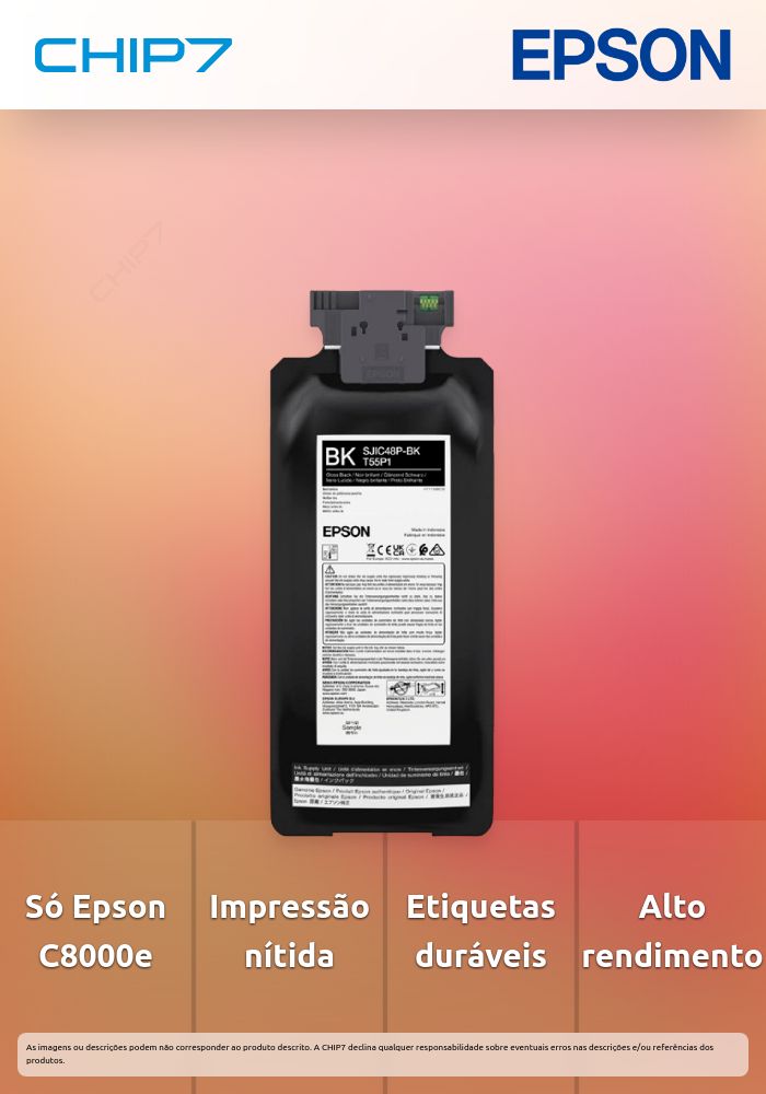 Cartucho de tinta Preta Epson SJIC48P-BK para ColorWorks C8000e