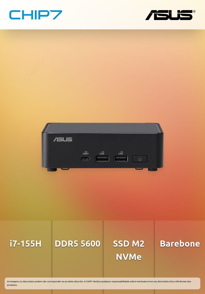 Barebone ASUS NUC 14 Pro NUC14RVK 2B i7-155H DDR5 5600 SO-SSD M2 NVMe PCIe 4x