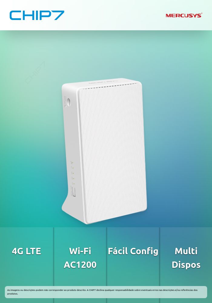 Router MERCUSYS AC1200 Wi-Fi 4G LTE, Build-In 150Mbps 4G LTE Modem