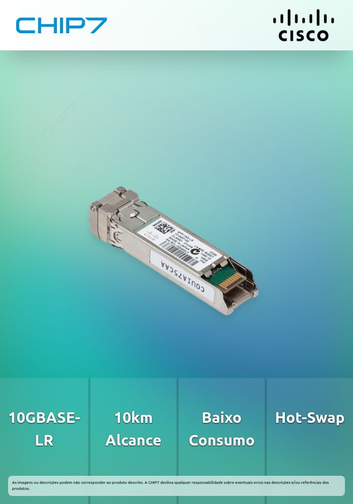Módulo Cisco 10GBASE-LR Sfp de classe empresarial