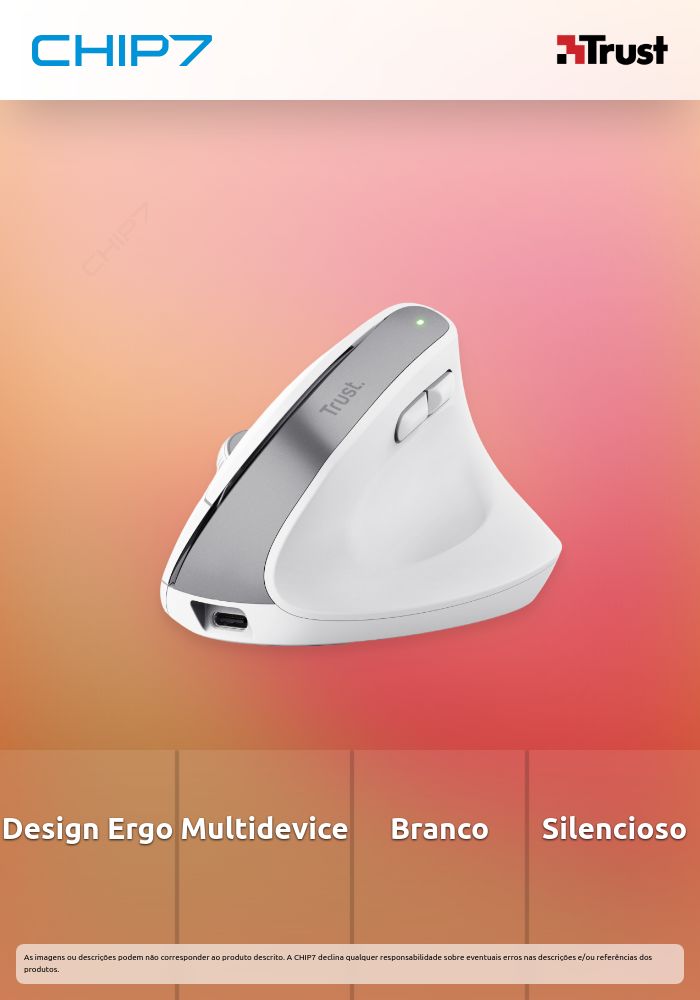 Rato TRUST ergonomic multidevice wireless BAYO+ white - 25399