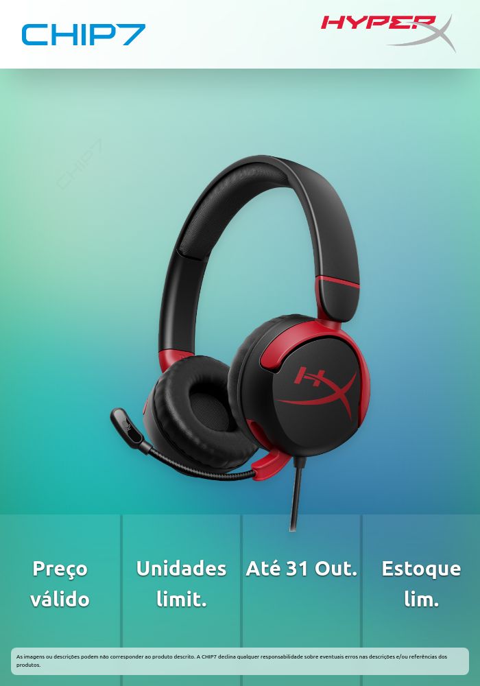 Headset HyperX Cloud Mini Gaming Preto - 7G8F4AA