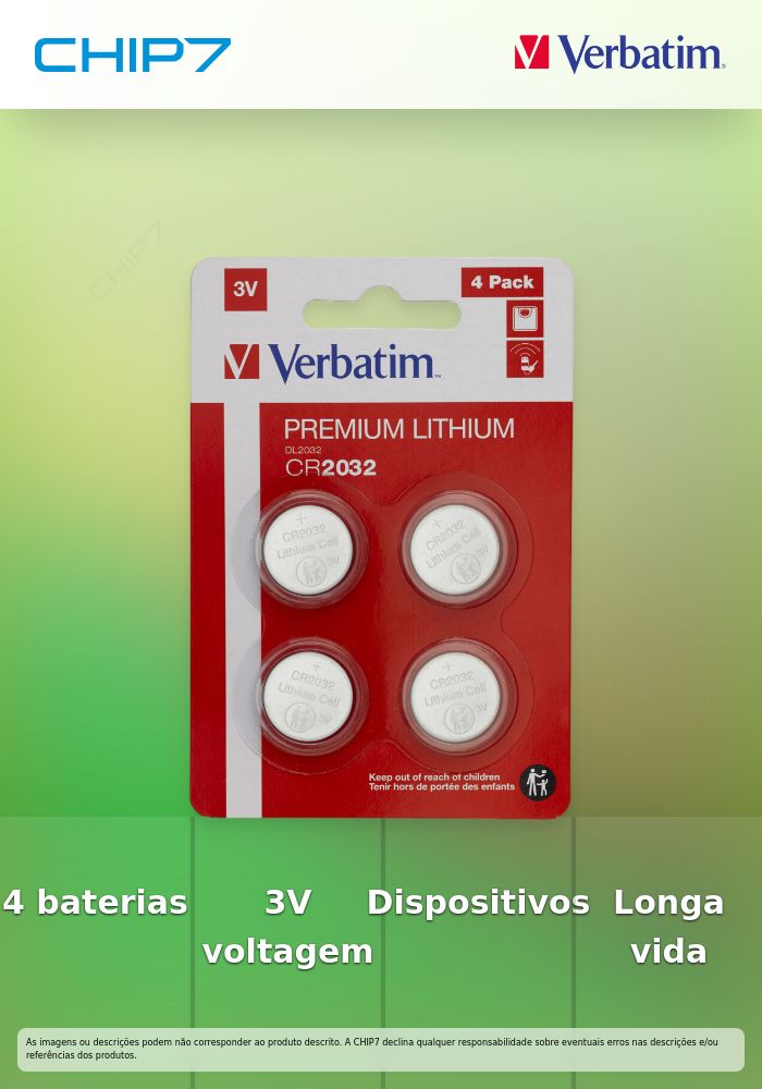 LITHIUM BATTERY CR2032 3V 4 PACK