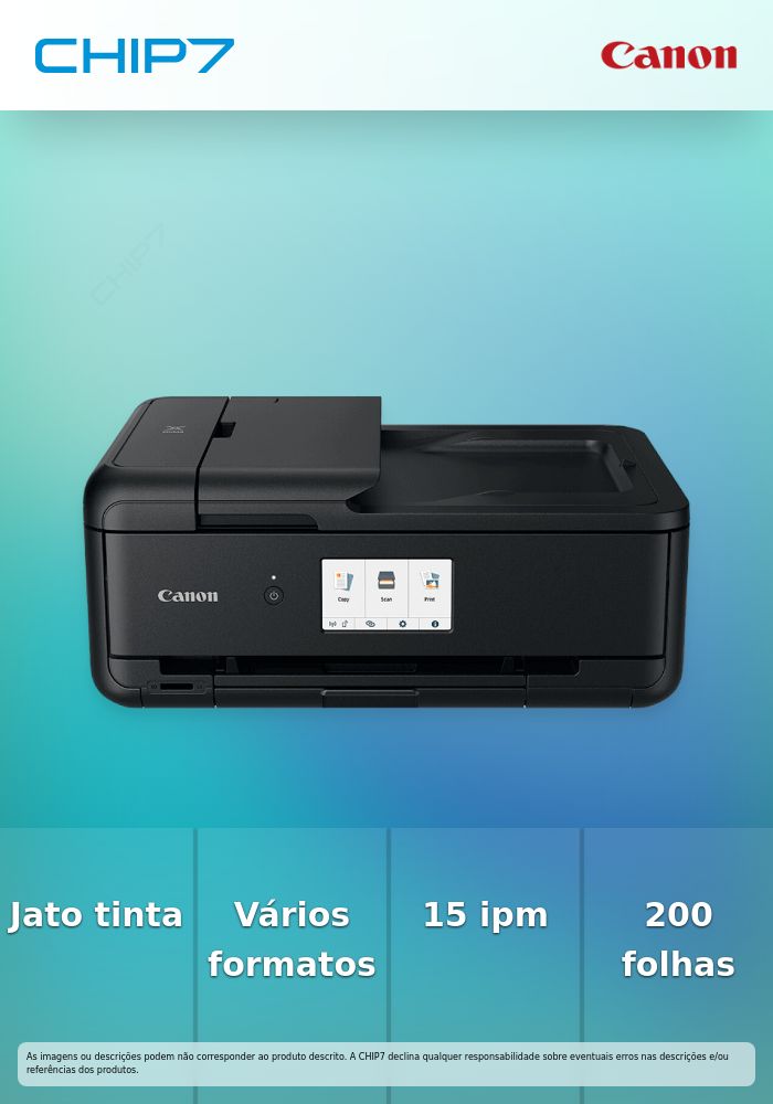 Canon PIXMA TS9550A - Impressora multi-funções - a cores - jacto de tinta - A4 (210 x 297 mm), Legal (216 x 356 mm) (original) - A3 (media) - até 15 ipm (impressão) - 200 folhas - USB 2.0, LAN, Wi-Fi(n) - preto
