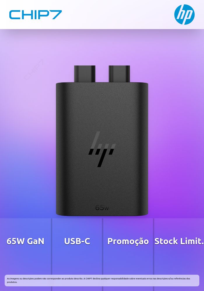 HP - Adaptador de corrente USB-C - AC 115/230 V - 65 Watt - conectores de saída: 2 - Europa