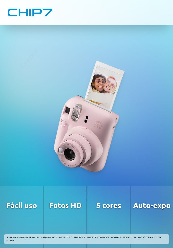 Máquina Fotográfica Instantânea Fujifilm Instax Mini 12 Rosa Florido
