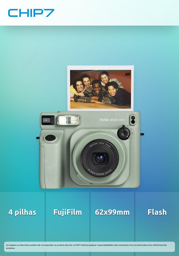Máquina Fotográfica Instantânea Fujifilm Instax Wide 400 Pistachio Green