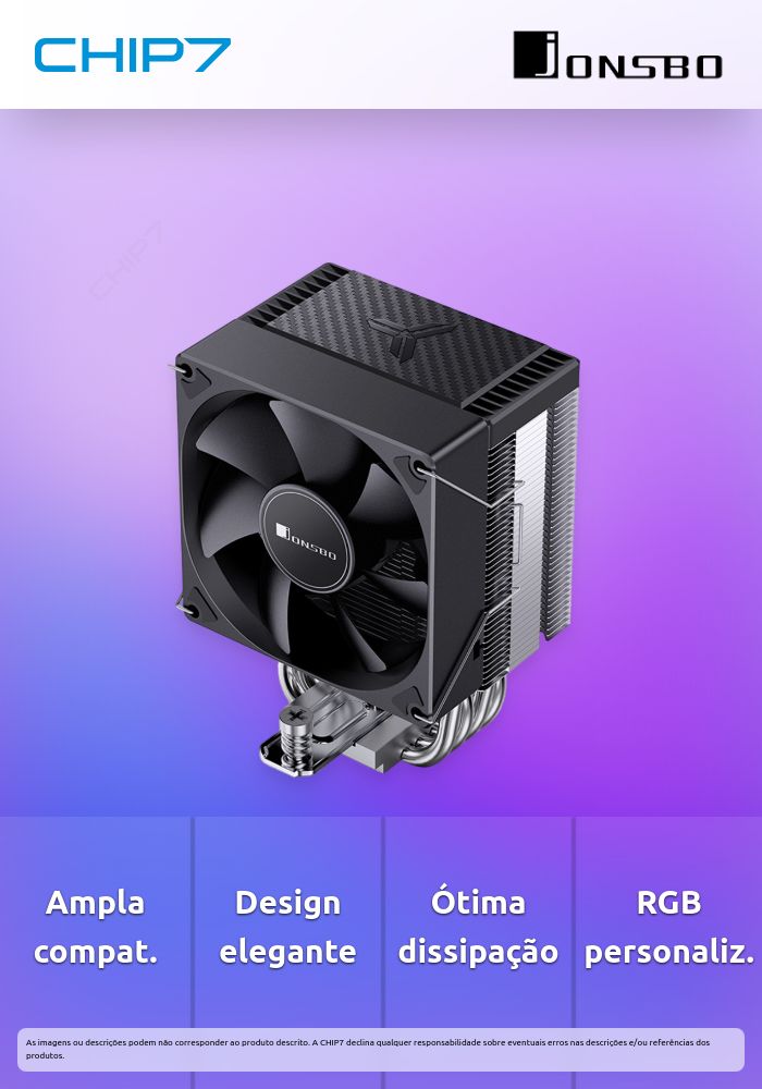 Cooler CPU Jonsbo CR-1400 EVO Preto 92mm
