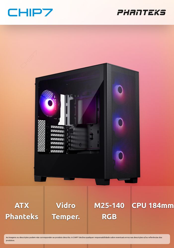 Caixa ATX Phanteks XT Pro Ultra D-RGB Vidro Temperado Preto