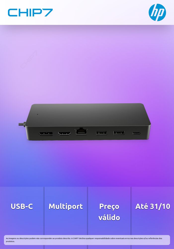 HP Universal USB-C Multiport Hub - Estação de engate - USB-C - HDMI, DP - Smart Buy - para OMEN by HP Laptop 16, Victus by HP Laptop 15, 16, Laptop 14, 15, ZBook Fury 16 G9