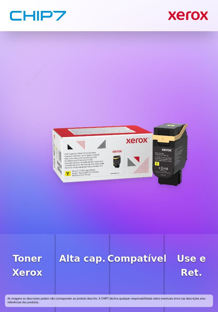 Xerox - Alta capacidade - amarelo - original - caixa - cartucho de toner Use and Return - para Xerox C410, VersaLink C415/DN, C415V_DN