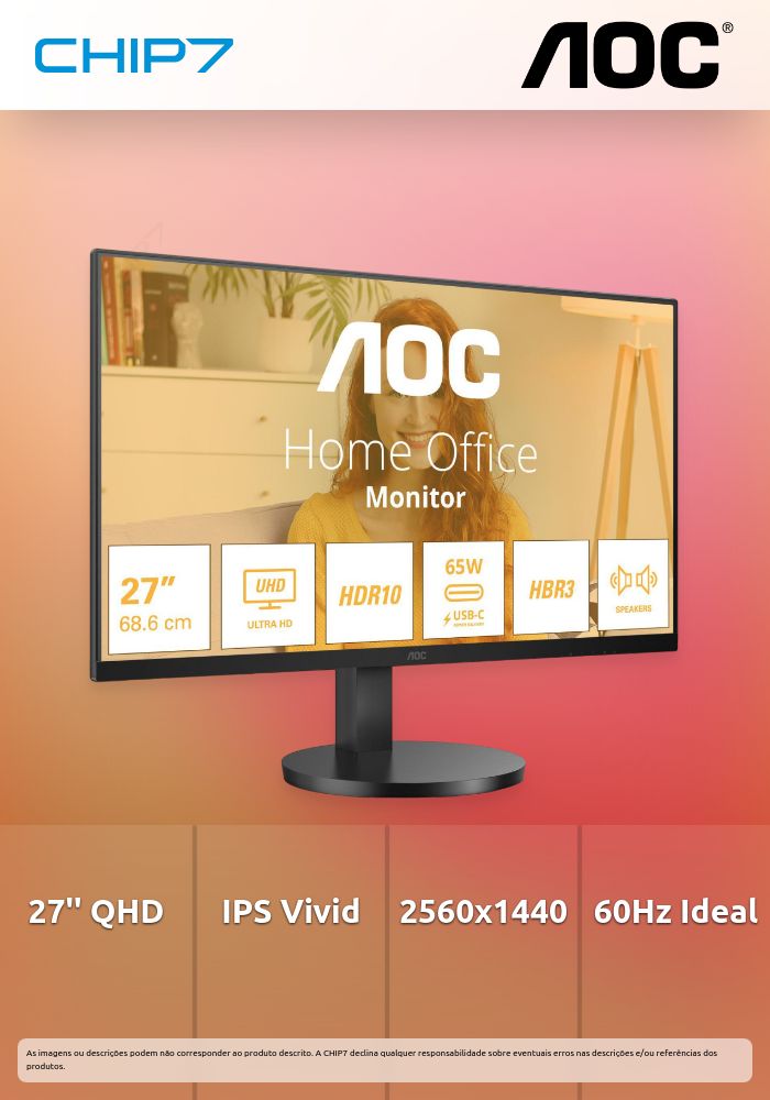 AOC MONITOR 27 IPS 60HZ QHD    MNTR