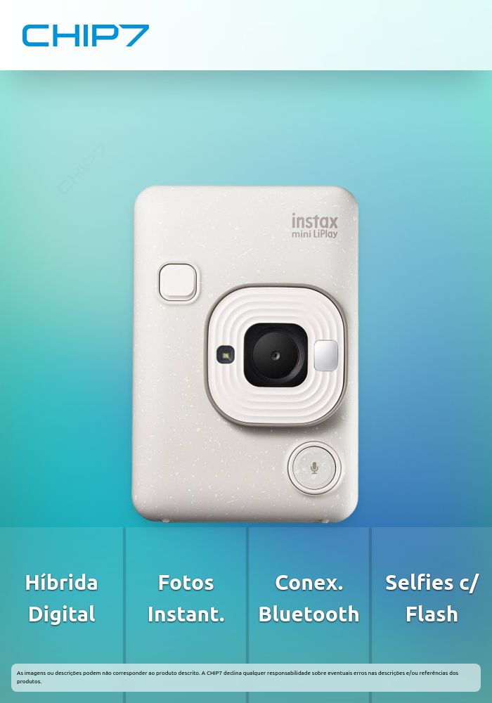 Máquina Fotográfica Instantânea Fujifilm Instax Mini LiPlay Misty White