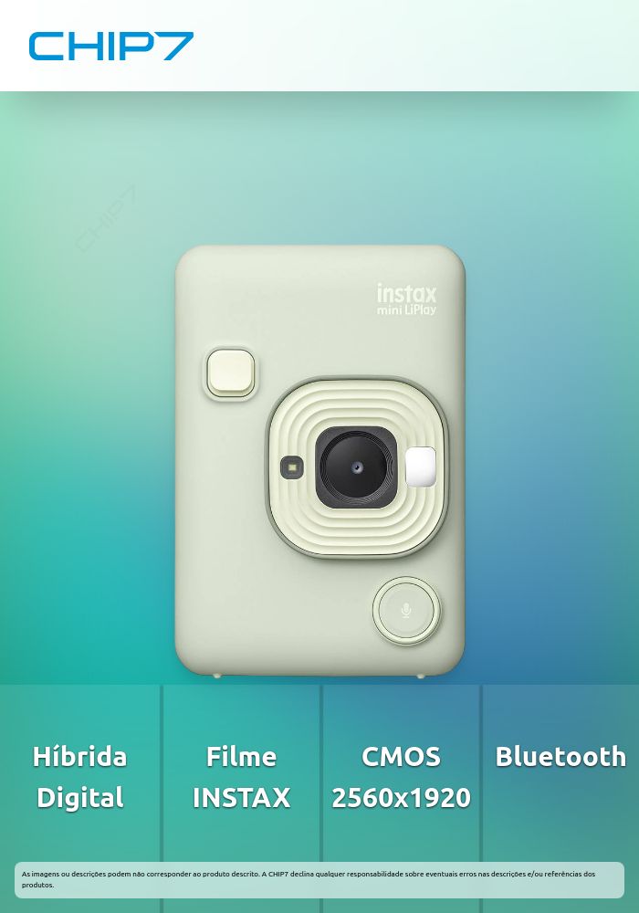 Máquina Fotográfica Instantânea Fujifilm Instax Mini LiPlay Matcha Green
