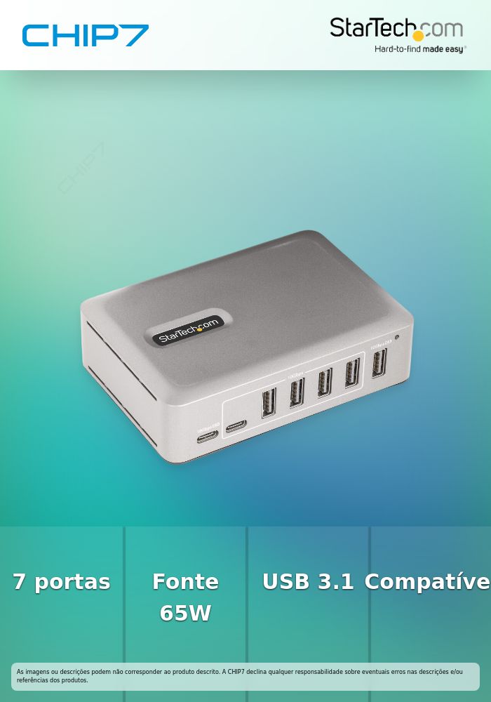 StarTech.com 7-Port USB-C Hub, 5x USB-A + 2x USB-C, Self-Powered w/ 65W Power Supply, USB 3.1 10Gbps Hub w/ BC1.2 Charging, Desktop/Laptop USB Hub with 3ft Locking USB-IF Certified Cable - USB Expansion Hub (10G5A2CS-USB-C-HUB) - Hub - 5 x USB 3.2 Ge