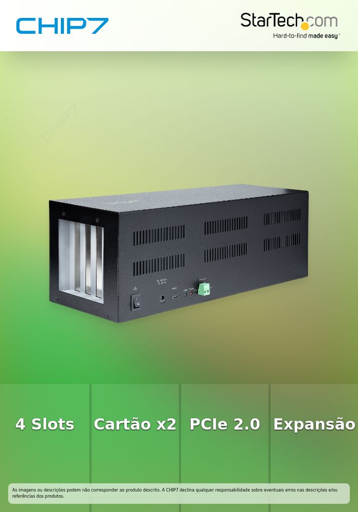 StarTech.com 4-Slot PCIe Expansion Chassis with PCIe x2 Host Card, PCIe 2.0 - 10Gbps, External PCIe Slots for Desktops/Servers, PCI Express Expansion Box/Adapter, 4 PCIe x1 Slots - Extensor de barramento do sistema