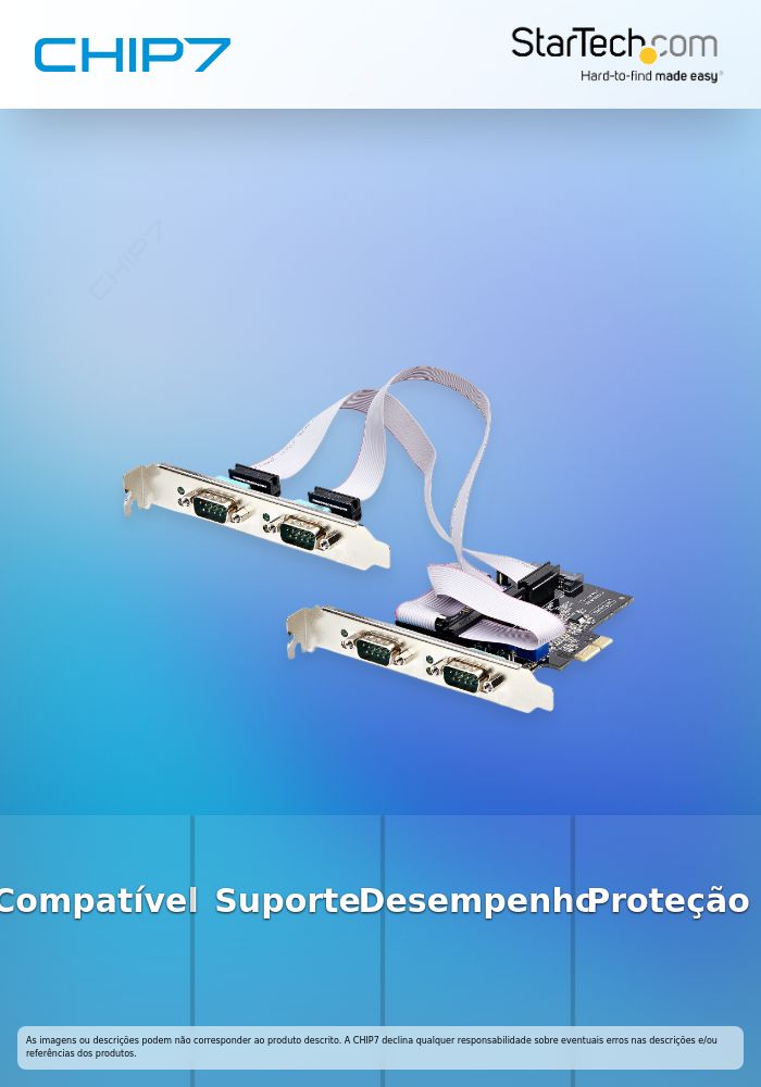 StarTech.com 4-Port Serial PCIe Card, Quad-Port PCI Express to RS232/RS422/RS485 (DB9) Serial Card, Low-Profile Bracket Incl., 16C1050 UART, TAA-Compliant, For Windows/Linux, TAA Compliant - Level-4 ESD Protection (PS74ADF-SERIAL-CARD) - Adaptador se