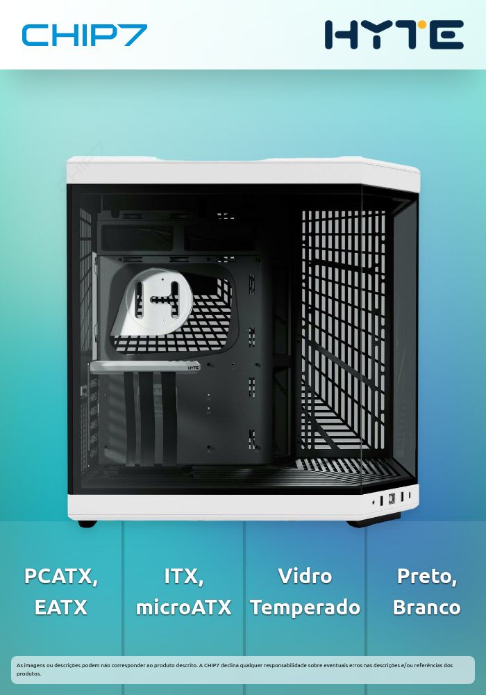 Caixa ATX Hyte Y70 Vidro Temperado Preto/Branco
