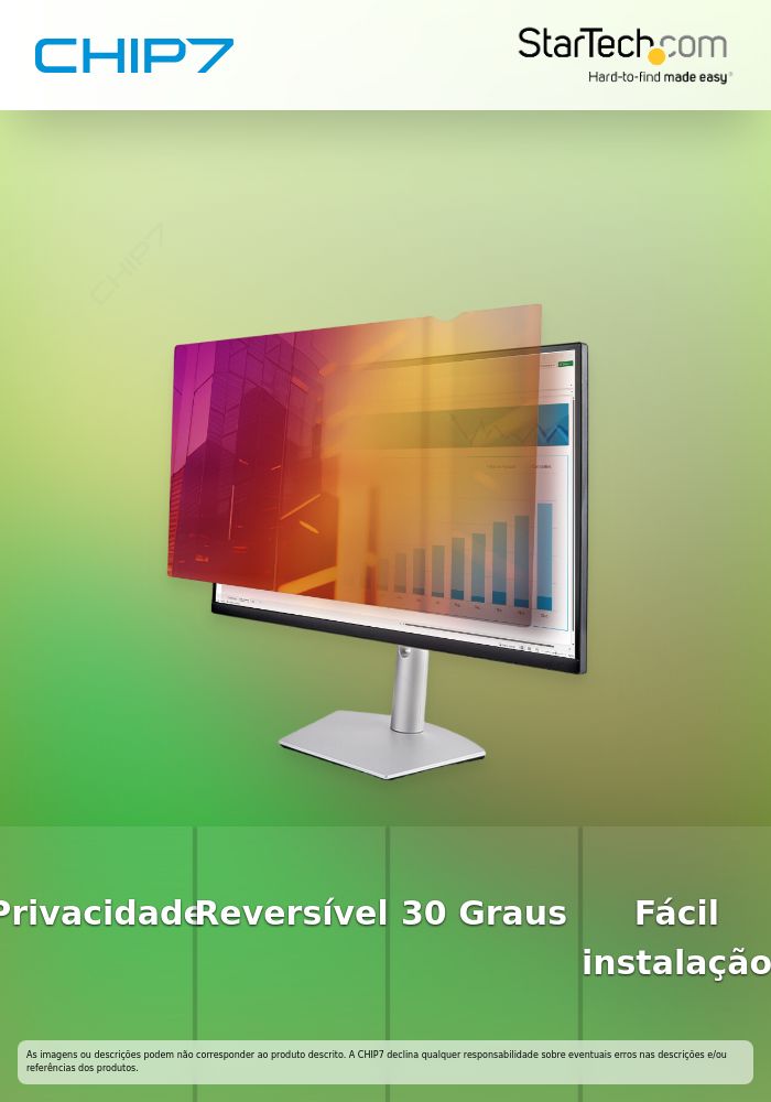 StarTech.com 27-inch 16:9 Gold Monitor Privacy Screen, Reversible Filter w/Enhanced Privacy, Glossy Computer Security Filter, Removable Screen Protector/Shield, +/- 30 Deg. - Filtro de privacidade do display - 2 vias - amovível - encaixe/adesivo - 27