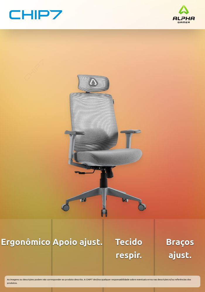 Cadeira Ergonómica Alpha Gamer Stella Grey