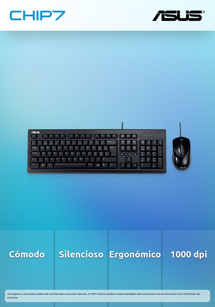Teclado + Rato ASUS U2000 Preto