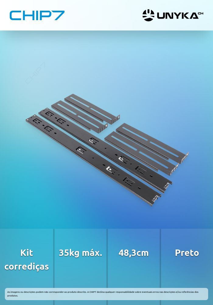UNYKA PRO RAILES PARA RACK 1U -4U 550MM