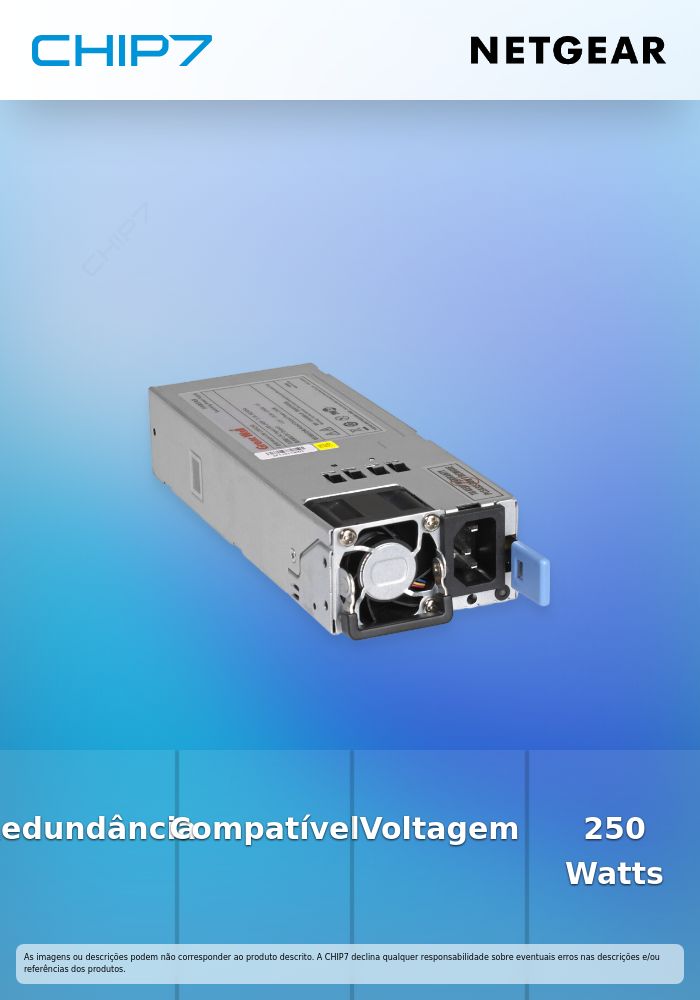 NETGEAR APS250W - Suprimento de potência - redundante (interno) - AC 110-240 V - 250 Watt - Europa, Americas - para NETGEAR M4300-12X12F, M4300-24X, M4300-24X24F, M4300-48X (250 Watt), M4300-8X8F (250 Watt)