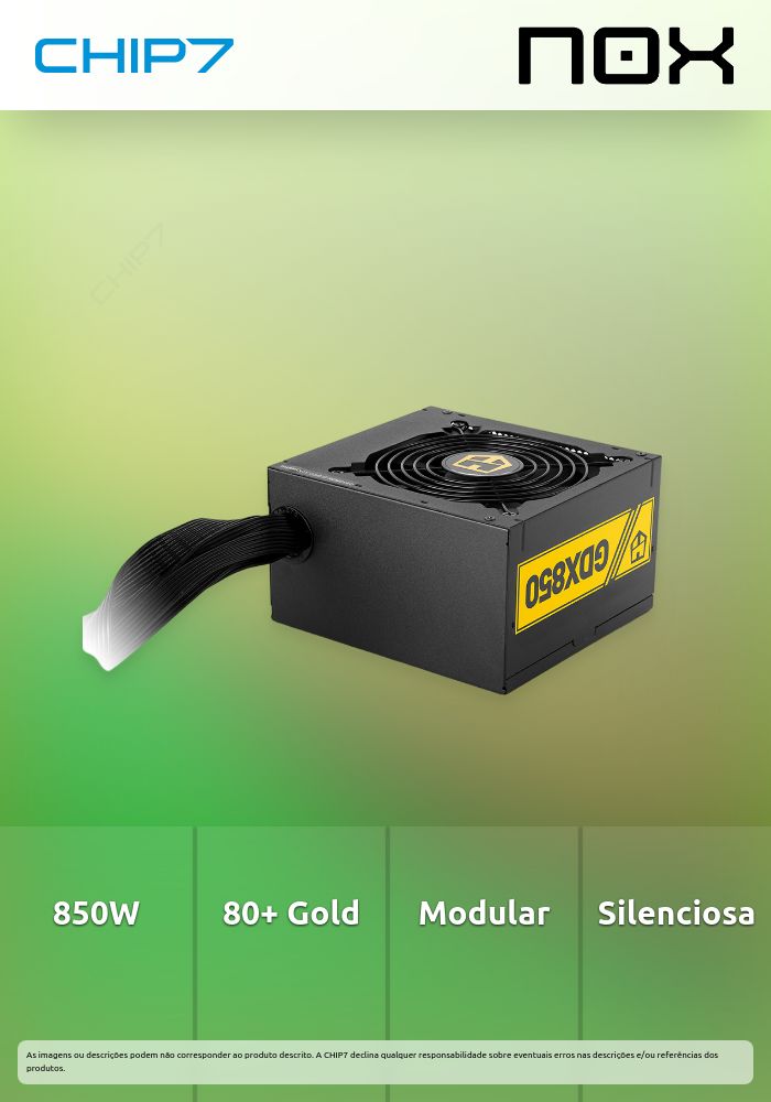 Fonte de Alimentação NOX Hummer GDX 850W 80+ Gold